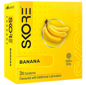 Skore Banana 1500+Dots Condoms 3's Pack